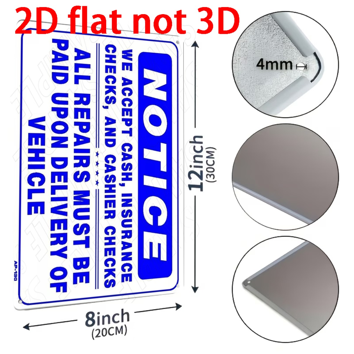 2D Düz 3D Olmayan Metal Duvar  - Auto Repair Shop Insurance incelemesi ve fiyatı